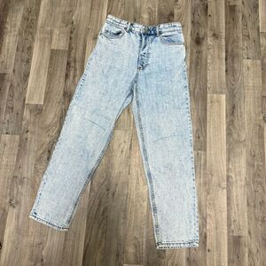 H&M acid wash light blue high rise jeans